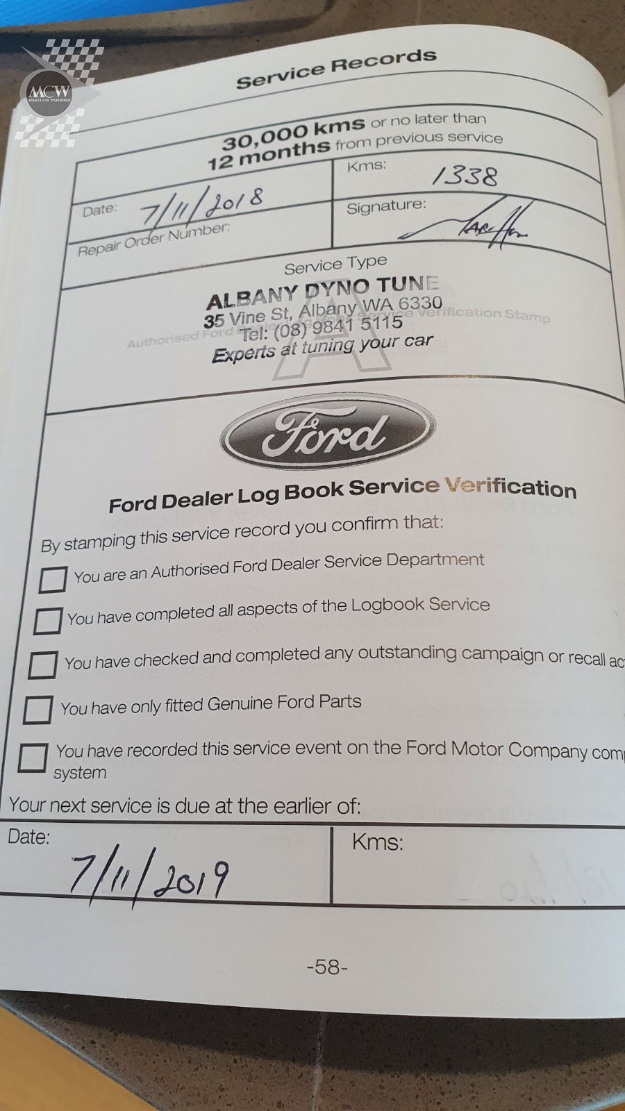 2016 Ford Falcon FGX XR8 Sprint Documents - Muscle Car Warehouse