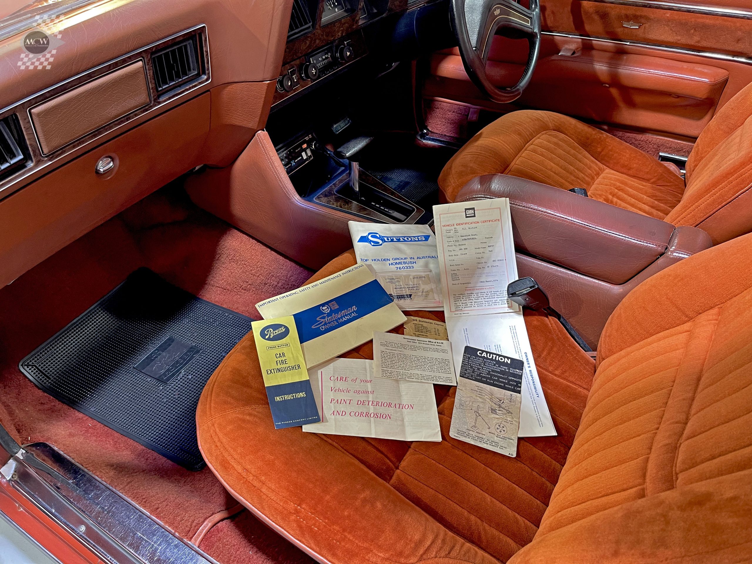 1976 Holden HJ Statesman Caprice Coupe Interior - Muscle Car Warehouse